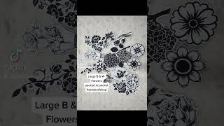 Large Black  & Brown Vintage Floral Theme Journal Stickers