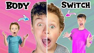 BODY SWITCH Up TODDLER vs BRO Mystery CURSE Prank! The KJAR Crew Siblings SWAP Bodies!