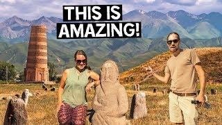 BEST DAY TRIP NEAR BISHKEK | Hitchhiking & camping by BURANA TOWER | KYRGYZSTAN Travel Vlog