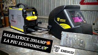 SALDATRICE DEKO DKA 200Y + MASCHERA AUTOSCURANTE | WELDING MACHINE INVERTER DEKO TOOLS 200 AMPERE