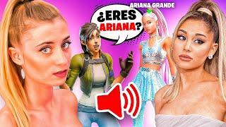 Mi NOVIA se hace pasar por ARIANA GRANDE con su SKIN y su VOZ en Fortnite...