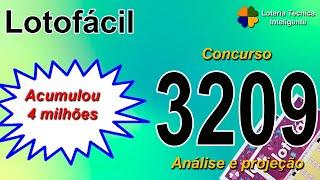 ANÁLISE E PROJEÇÃO PARA O CONCURSO 3209 DA LOTOFÁCIL - ACUMULADO