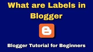 What are Labels in Blogger | How to make Labels in Blogger | Blogger tutorial for beginners