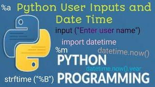 #41 Python User Input & Date Time Tutorial for Beginners Python Tutorial for Beginners #teksolutions