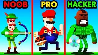 NOOB vs PRO vs HACKER BOWMASTERS