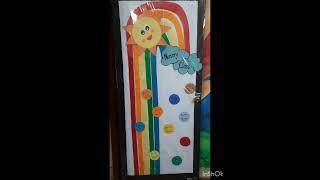 nursery class door decoration ideas for classroom #art #drawing #painting rainbow theme 