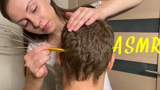 АСМР Массаж головы‍️Без слов/ASMR Head massage‍️No talking