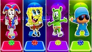 AMAZING DIGITAL VS SPONGEBOB  GUMMY BEAR  POCOYO.WHO IS BEST?