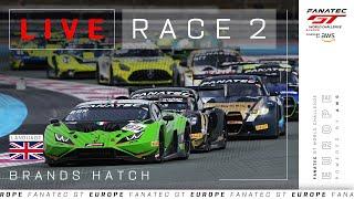 LIVE | Race 2 | Brands Hatch | Fanatec GT Europe 2024 (English)