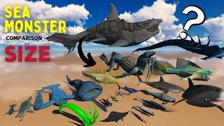 "200+ Mind-Blowing Scariest Sea Monsters in the Ocean || 3D Sea Monsters Size Comparison 2024"