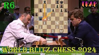 KNIGHT TRAP!! Shakhriyar Mamedyarov vs Magnus Carlsen || World Blitz Chess 2024 - R6