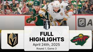 NHL Playoff Highlights | Golden Knights vs. Wild | Gm 3 | April 24, 2025