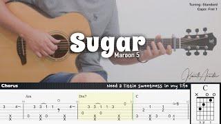 Sugar - Maroon 5 | Fingerstyle Guitar | TAB + Chords + Lyrics