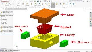 Basket Mold Design  in Solidworks | Solidworks Mold Tutorial