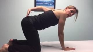 Pelvic floor stretch using cat-cow position