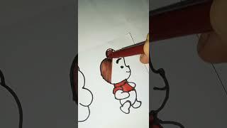 Cute Drawing For Kids | Easy Cartoon coloring Step By Step #shorts #drawing #cute #art #coloring