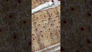 ️Premium quality semi paat set ️Exactly like pure paat golden guna  work with minaSimple blouse pc