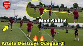 Filthy Skills!Coach Mikel Arteta Destroys Odegaard in Rondos Skills ChallengeArseanal in Germany