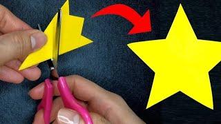 Perfect Paper Star with One Cut| How to Make  Paper Star | Amazing Paper Star making Idea|  Easy DIY