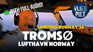 Boeing 737 Arctic Landing | Tromsø Airport Norway Cockpit View | VLIEGPIET