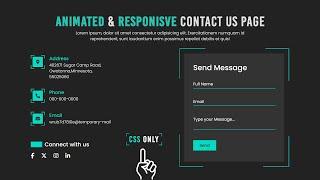 Responsive Contact us Page in Html and CSS | Animated Contact us Form