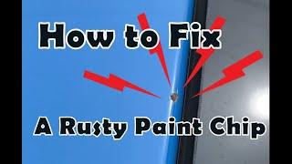 How to fix a rusty rock chip in car paint