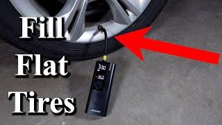 How to Use AirMoto Smart Pump to FIll Tire - Handheld Tire Inflator Portable Air Compressor