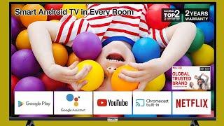 32-Inch LED Smart Android TV HD Micro Dimming, Netflix, YouTube, Dolby, Bluetooth, Wi-Fi USB