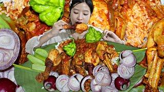 Yummy Chicken & Rice With Onion Mukbang |