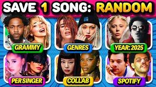 Save One Song: RANDOM Rules #14, Newer Challenging Rules, 6 Songs quiz | Music Quiz