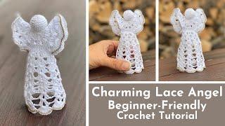 Charming Lace AngelBeginner Friendly CrochetCute Little Angel Christmas DecoFree Written pattern