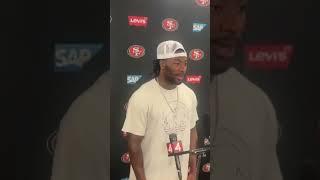 49ers rookie LB Nick Martin wearing shark slippers to presser. #NFL #49ers
