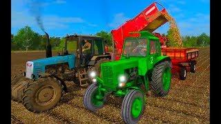 Farming Simulator 2017. Nesterovka. Tractor Belarus MTZ 80. Trailer 2PTS4.