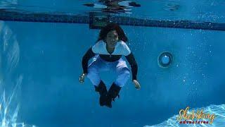 Underwater Swimming with my Clothes On BAD IDEA  Wearing  My OLD Boots Fun Pool Time