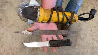 How to make a knife from a file with an angle grinder