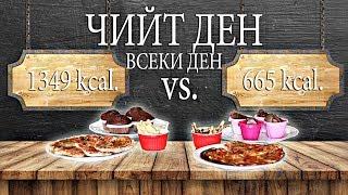 ЧИЙТ ДЕН всеки ден |  1349 kcal vs. 665 kcal.