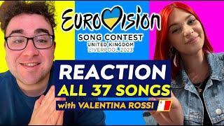 EUROVISION 2023: REACTION TO ALL 37 SONGS feat. VALENTINA ROSSI (with English subtitles)