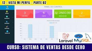 12.- Vista Mi Perfil parte 02 - Sistema de Ventas hecho en PHP LARAVEL y MYSQL