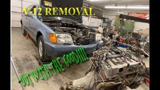 Mercedes 600 SEL Engine Removal - 68 Camaro V-12 SWAP!