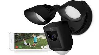 Ring Floodlight Camera Motion-Activated HD Security Cam Two-Way Talk and Siren Alarm, Black, Works