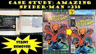 Case Study: Stain Removal on Amazing Spider-Man #238 comic book cleaning and pressing CGC submission