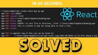 Easily Fix NPX Create-React-App not working Error in Vs Code | Solved 100%