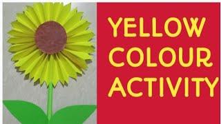 Yellow colour activity for kids#Sheela Dey#Sunflower craft #Paper Sunflower craft#Colour yellow