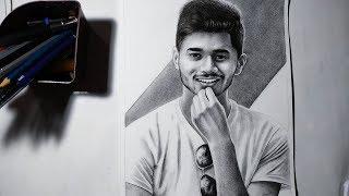 Drawing  Realistic Pencil  portrait of my best buddy// pawan nath arts.