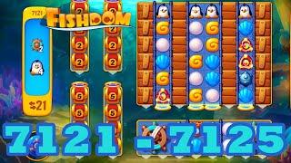 Fishdom Level 7121 - 7125 HD Walkthrough | 3 match puzzle | gameplay | android | 7122 | 7123 | 7124