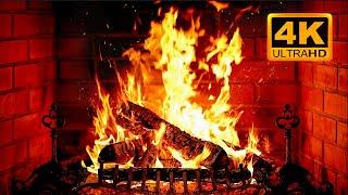  Cozy Fireplace 4K (12 HOURS). Fireplace with Crackling Fire Sounds. Fireplace Ambience