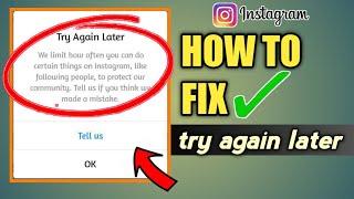 How to fix try again later in instagram in Tamil | How to fix action blocked n Instagram tamil 