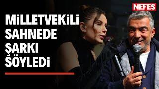 Iğdır Milletvekili Cantürk Alagöz, Merve Özbey konserinde şarkı söyledi