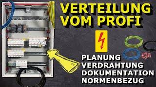 Unterverteiler nach Norm verdrahten. Schneider Electric RCD/FI, Treppenlicht und Zwischenzähler.