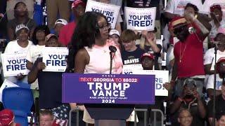 Black GOP activist rails against Harris at Trump rally in Atlanta